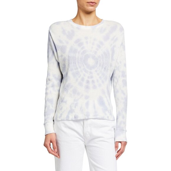 Re/Done x Hanes Long-sleeved thermal Top tie-dye Crewneck Size XS New With Tag - Picture 3 of 7